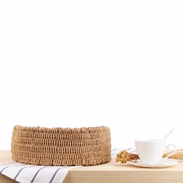 Sac Rond en Paille Style Élégant Porté Épaule