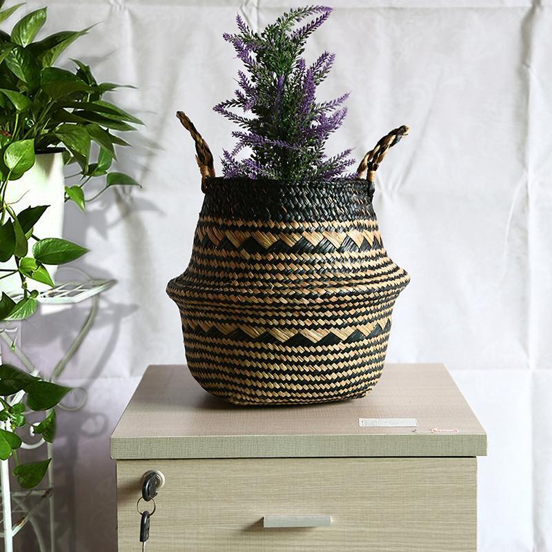 Cache Pot Osier Triangles Noirs  Collection Exclusif Nature