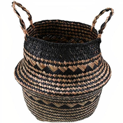 Cache Pot Osier Triangles Noirs  Collection Exclusif Nature