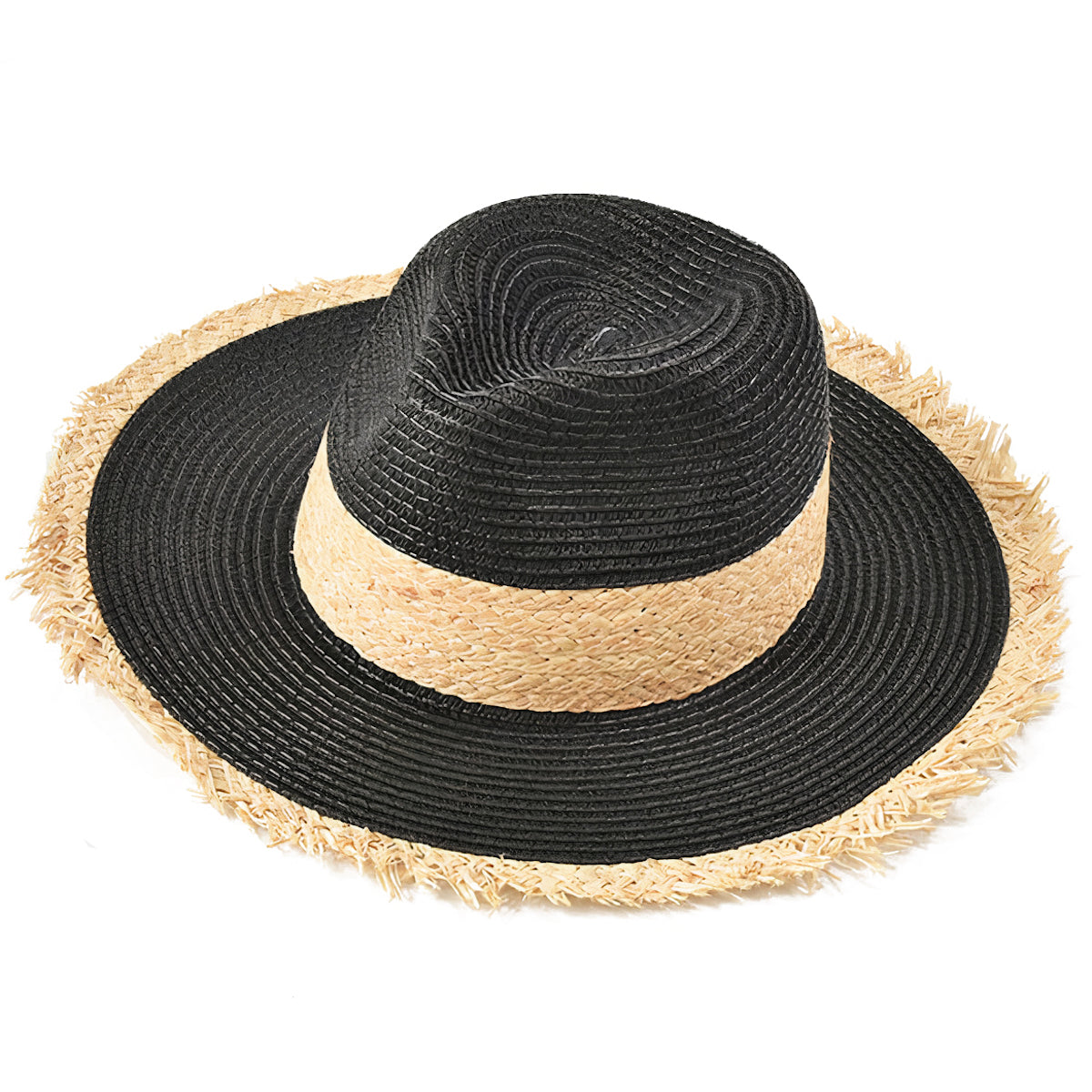 Chapeau de Paille Noir pour Femme