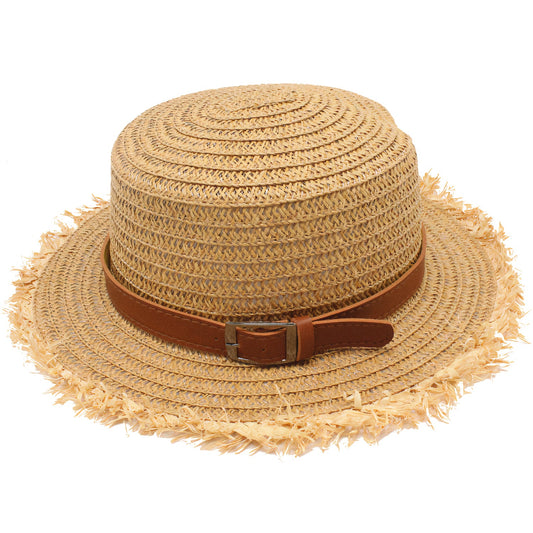 Chapeau de Paille en Cuir pour Femme