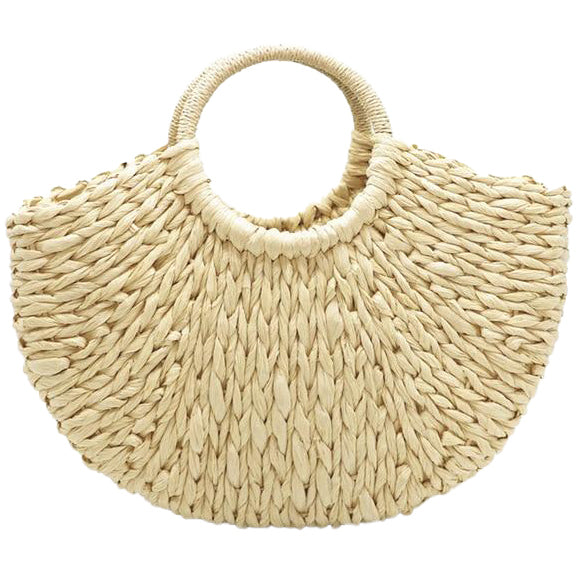 Sac Cabas Paille Tressé Beige  Collection Exotique