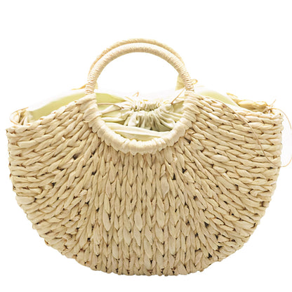 Sac Cabas Paille Tressé Beige  Collection Exotique