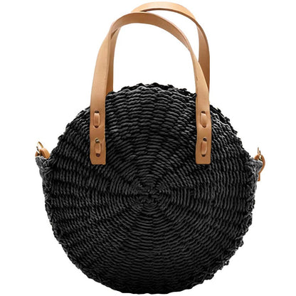 Sac Rond Paille Petit & Noir  Édition Limitée