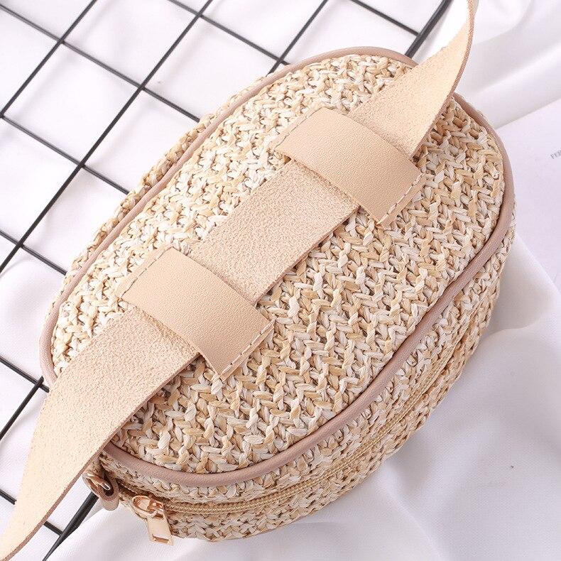 Sac Banane en Paille Beige