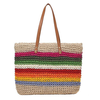 Sac Cabas Paille Multicolore