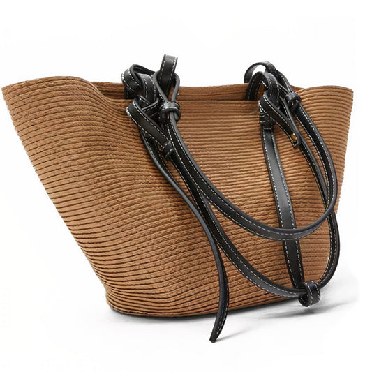 Sac Cabas Paille & Cuir  Édition Luxe