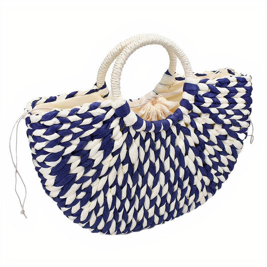 Sac Cabas Paille Bleu  Édition Limitée