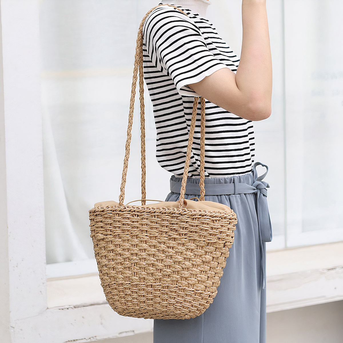 Sac Cabas Paille Bohème  Style Ethnique & Tendance