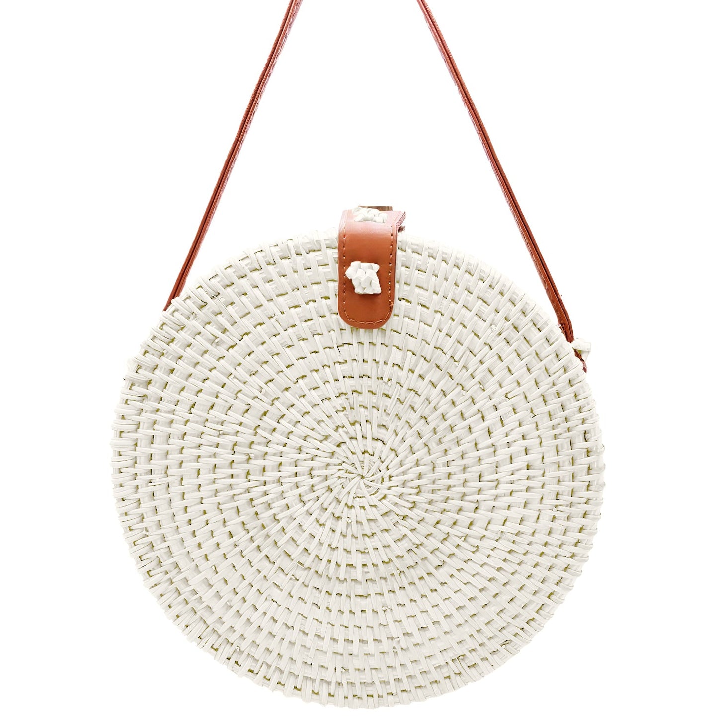 Sac Rond en Osier Blanc