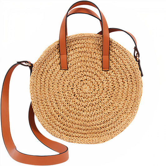 Sac Rond Paille  FourreTout Chic