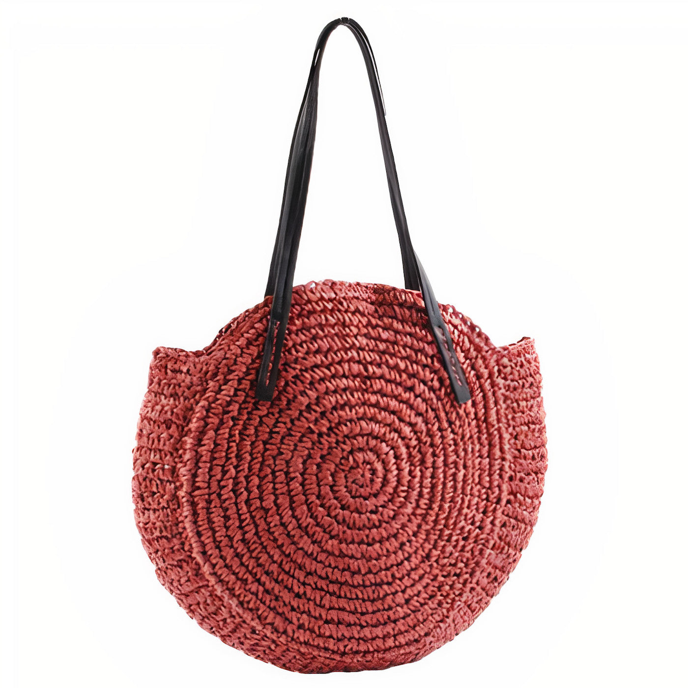 Sac Rond Paille Rouge  Collection Été