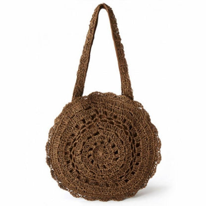 Sac Rond en Paille Tissée